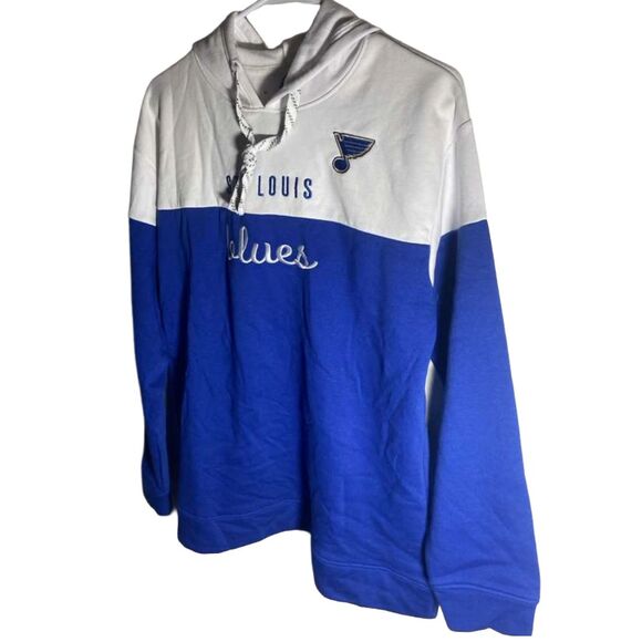 St. Louis Blues Women’s Hoodie Small Blue/White KNIGHTS APPAREL NHL Logo Drawstr - Picture 6 of 7